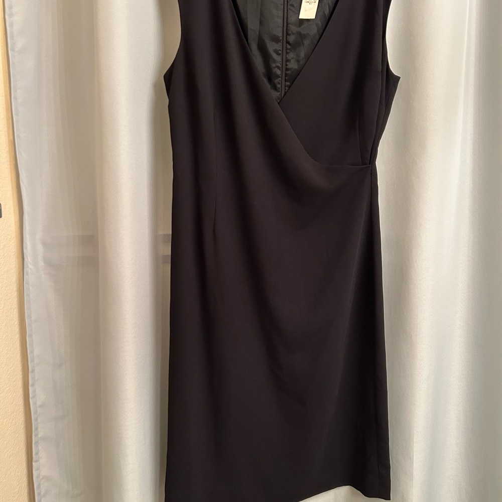 Ann Taylor Black V-Neck Midi Dress